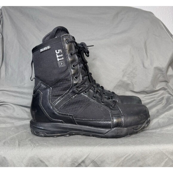 5.11 Tactical A/T 8 Zip Boots Mens Size 11 Black Waterproof Side Zip Combat EUC